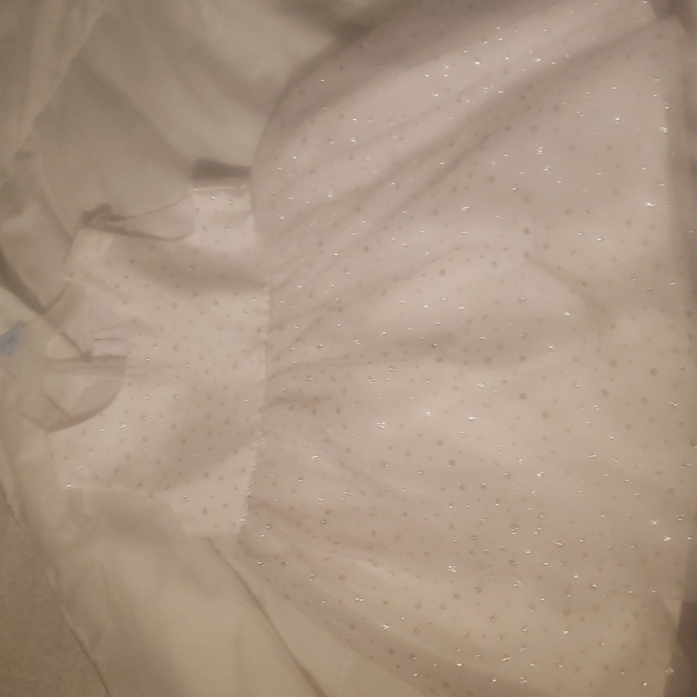 White and silver dress for toddler girl